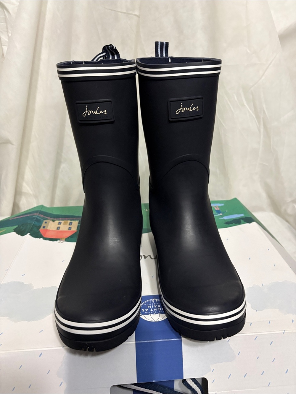 Joules Navy Rain Boots Size US 9 NWT